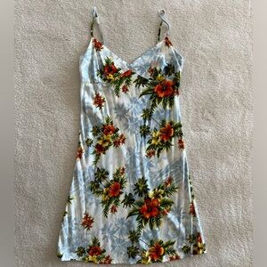 Hawaiian print slip dress